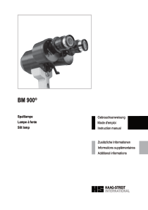 Haag-Streit Slit Lamp BM900 - User manual