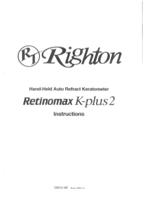Righton Retinomax K-plus - Instruction manual