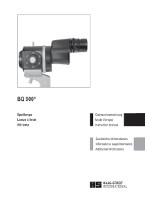 Haag-Streit Slit Lamp BQ900 - User manual (de)