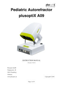 Plusoptix A9 Pediatric Autorefractor - Instruction manual
