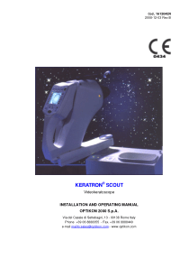 Optikon Keratron Scout - Operating manual