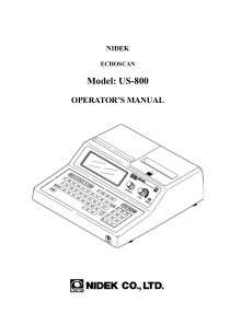 Nidek US-800 Echoscan - User manual