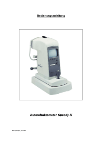 Bon Speedy-K Autorefraktometer - Bedienungsanleiting
