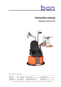 Bon E-50 Refraction Unit - User and service manual