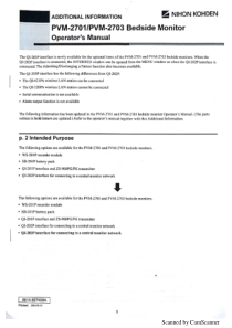 Nihon Kohden PVM-2701,2703 Patient Monitor - User manual