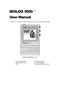 QRS Diagnostics Biolog 3000i ECG - User Guide
