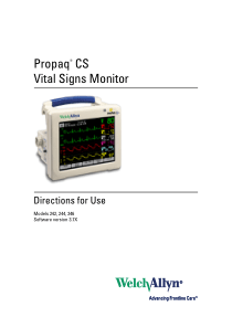 WelchAllyn Propaq CS Monitor - User manual