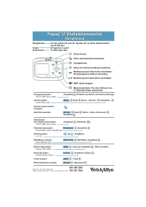 WelchAllyn Propaq LT Vital Signs Monitor - Quick user manual (de)