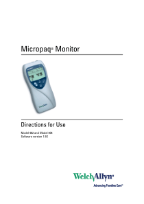 Welch Allyn Micropaq 402, 404 Monitor - User manual