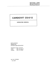 Schiller Cardiovit CS-6-12 - User manual