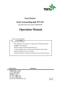 Toitu MT-516 Fetal Monitor - User manual