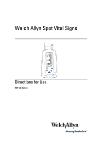 Welch Allyn Monitor Spot Vital Signs 420 - User manual