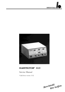 Berchtold Elektrotom 610 ESU - Service manual