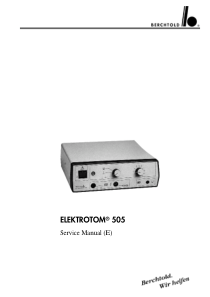 Berchtold Elektrotom 505 ESU - Service manual