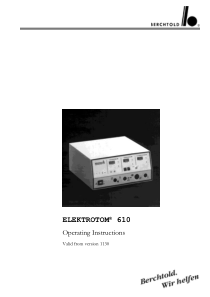 Berchtold Elektrotom 610 ESU - User manual