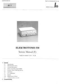 Berchtold Elektrotom 530 ESU - Service manual