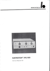 Berchtold Elektrotom 390,400 ESU - Service manual