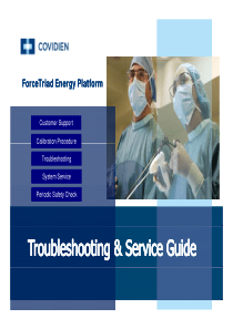 Covidien ForceTriad ESU - Troubleshooting and Service guide