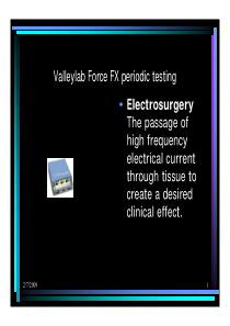 Valleylab Force FX - Testing procedure