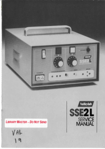 Valley Lab SSE2L - Service manual