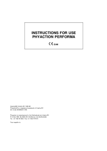 Phyaction Performa plus - User manual