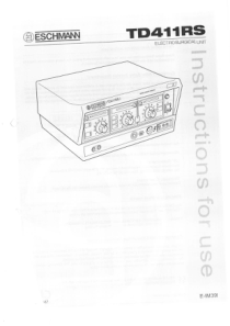 Eschmann TD411RS - User manual