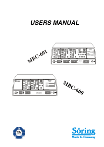 Soring MBC-600,601 ESU - User manual