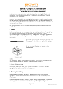 Bowa - General information cleaning and sterilisation