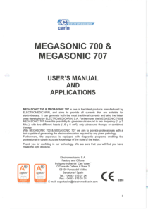 Electromedicarin Megasonic 700,707 - User manual