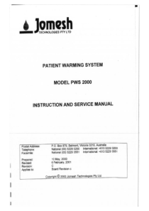 Jomesh_PWS_2000_Patient_Warmer_-_Service_manual