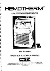 CSZ Hemotherm 400MR - User and service manual