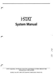 i-STAT Blood Analyzer - Service manual