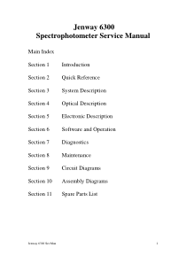 Jenway 6300 Spectrophotometer - Service manual
