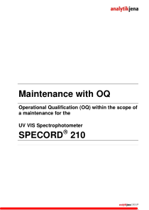 Analytikjena_Specord_210_-_Maintenance_OQ_manual