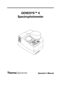 Spectronic Genesys 6 Spectrometer - User manual