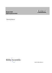 Jenway 6305 Spectrophotometer - User manual