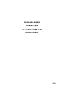 Jenway 6300 Spectrophotometer - User manual