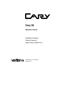 Varian Cary 50 Spectrometer - User manual