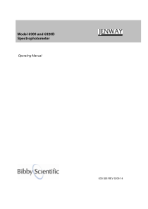 Jenway 6300, 6320D Spectrophotometer - User manual