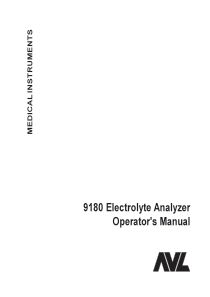 Roche 9180 Electrolyte Analyzer - User manual