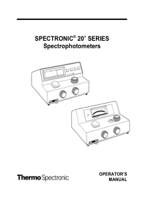 Thermo Spectronic 20 Spectrophotometer - User manual