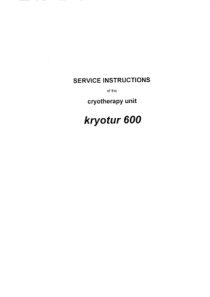 GymnaUniphy Krytur 600 Therapy - Service manual