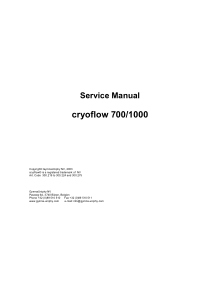 GymnaUniphy Cryoflow Therapy - Service manual