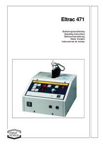 Enraf Nonius Eltrac 471 - User manual