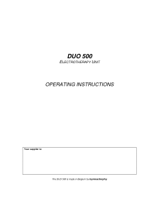GymnaUniphy Duo 500 Electrotherapy Unit - User manual