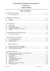 Neurotherm NT-1100 Lesion Generator - User manual