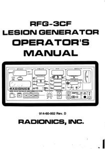 Radionics_RFG-3CF Lesion Generator - Operators manual