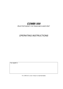 GymnaUniphy Combi 500 Electrotherapy Unit - User manual