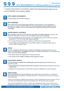 Medivators DSD-201 Endoscope Reprocessor - Installation guide
