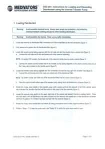 Medivators DSD-201 Endoscope Reprocessor - Instructions for loading and discarding disinfectant